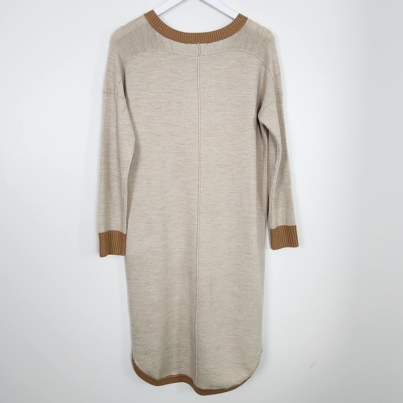 French Connection Size M Camel Tan Long Sleeve Sweater Dress - Picture 8 of 9